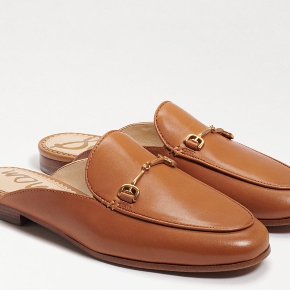 Sam Edelman Camel Color Leather Mules